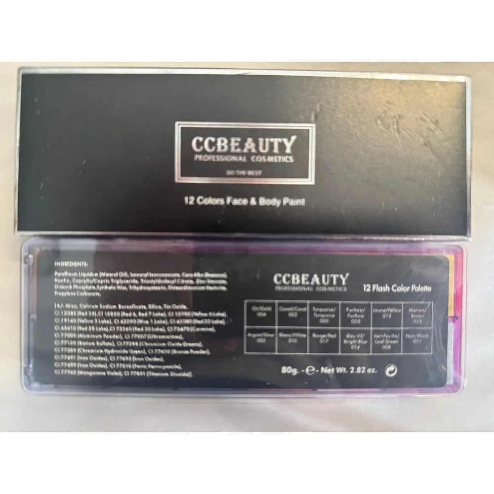 Ccbeauty Face & Body Paint 12 Flash Color Palette 80g Multicolor